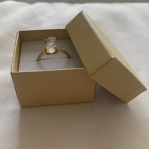 Rose Quartz 14K Yellow Gold Vermeil Ring